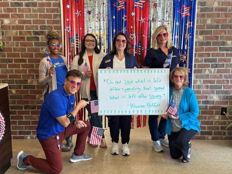 The Summerville branch team shares a savings tip 