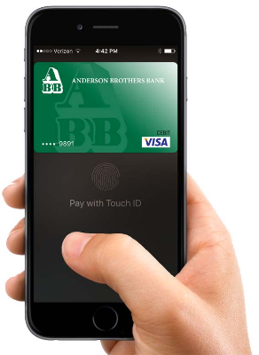 Image of smart phone logging into Apply Pay