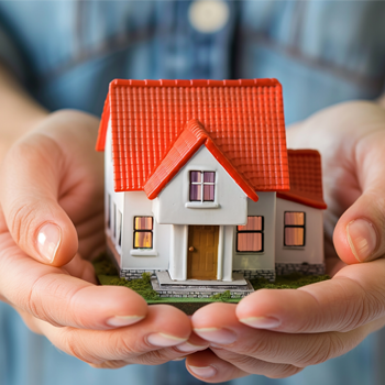 a tiny house in hands